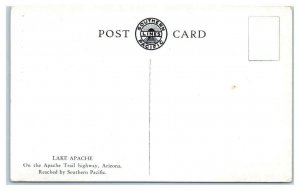 LAKE APACHE, AZ ~ Artist's View c1920s Southern Pacific Railroad Postcard