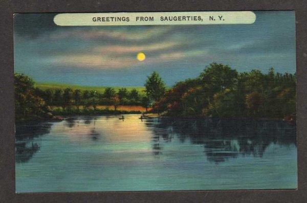 NY Greetings from SAUGERTIES NEW YORK Moonlight PC