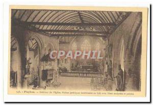 Pleyben Old Postcard Interior of & # 39eglise lambrisees Gothic vaults with w...