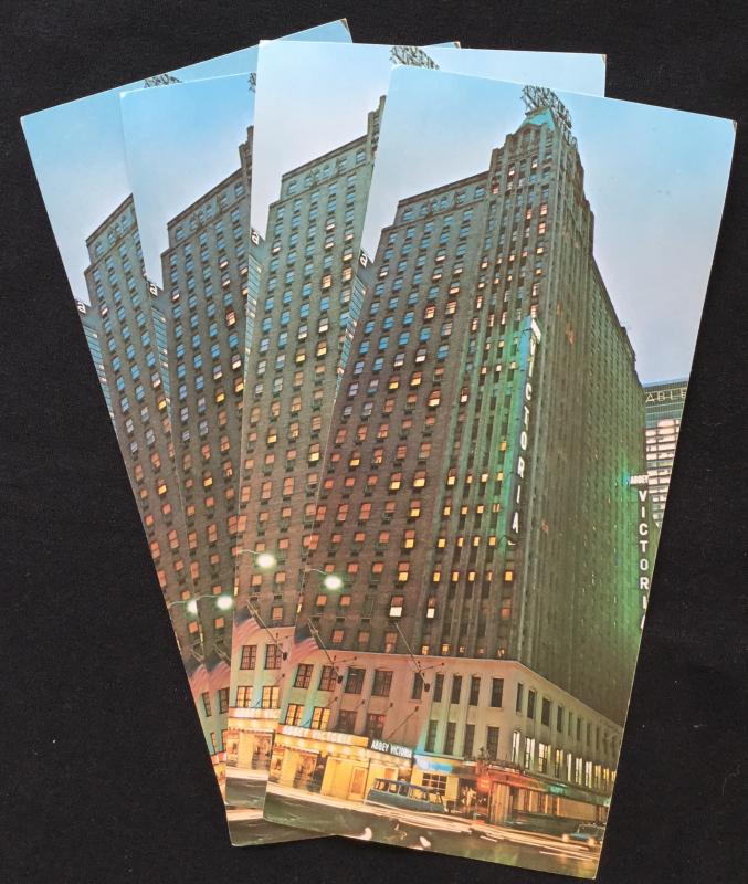 Long Postcard (4) Unused Abbey Victoria Hotel NYC New York LB