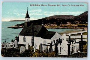 Tadoussac Quebec Canada Postcard Little Indian Church Lower St. River c1910