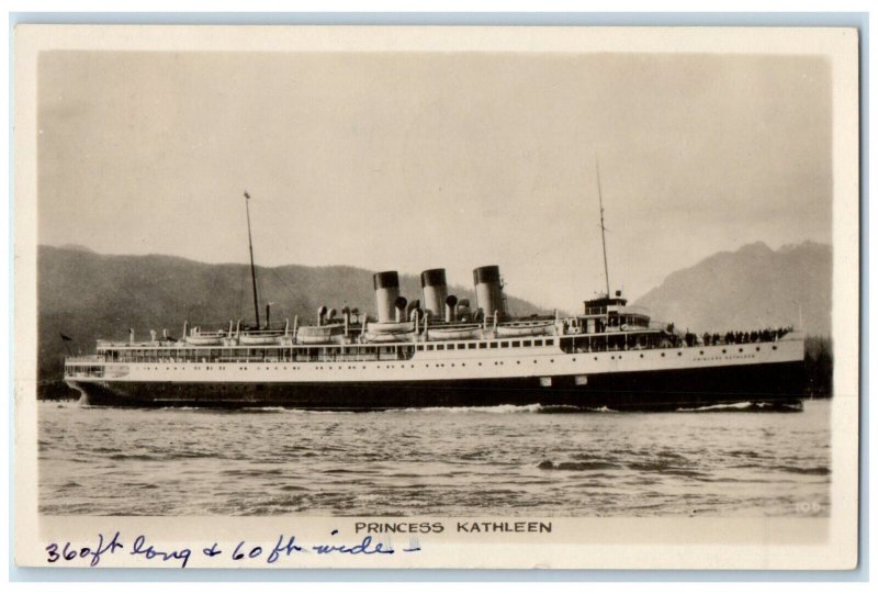 1950 Princess Kathleen Skagway Alaska Vintage Posted RPPC Photo Postcard