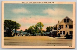 Hot Springs National Park AR~Wheatley Court~Free Garage~Vintage Linen Postcard