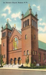 Vintage Postcard St. Patrick's Church Parish Nashua New Hampshire F.P. Trow News