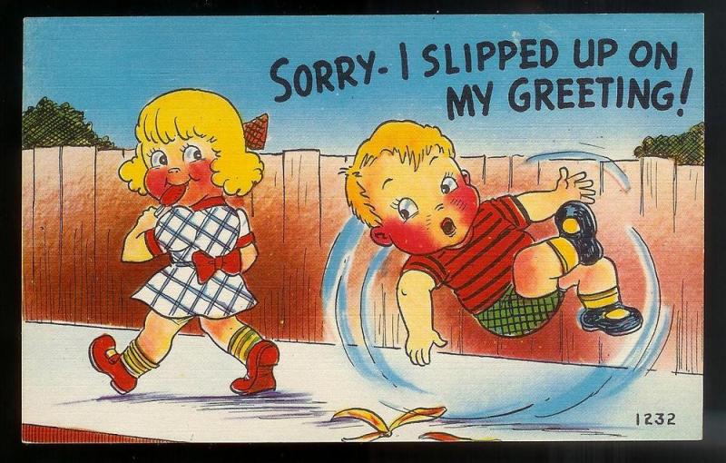 Sorry, I Slipped Up on my Greeting! unused c1930's/1940's