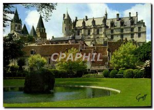 Modern Postcard Loches Chateau and the Collegial