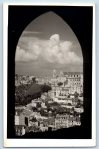 Portugal Postcard View of Lisbon (Graca) 1953 Posted Vintage RPPC Photo