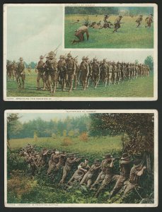 World War I Soldiers, 2 Wartime Postcards, Authorized by Censor, Detroit Pub. Co