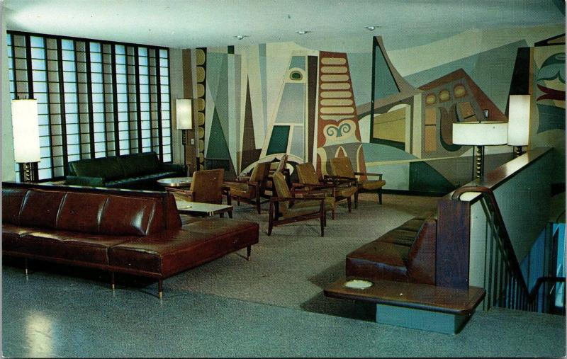 Main Lounge, Lander Hall University of Washington Seattle Vintage Postcard K04