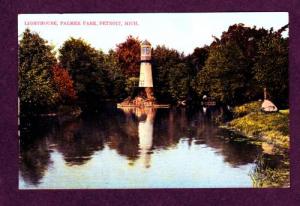 MI Palmer Park Lighthouse DETROIT MICHIGAN UDB POSTCARD