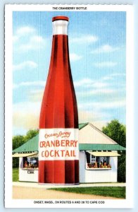 ONSET, Massachusetts MA ~ Repro Roadside GIANT CRANBERRY BOTTLE 1988 Postcard