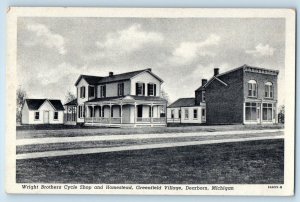 c1940 Dearborn Michigan Postcard Wright Brothers Cycle Shop Homestead Greenfield