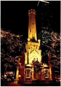 Illinois Chicago Water Tower At Night
