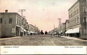 Vintage Postcard ON Port Elgin Goderich Street Shops Street View 1909 S106