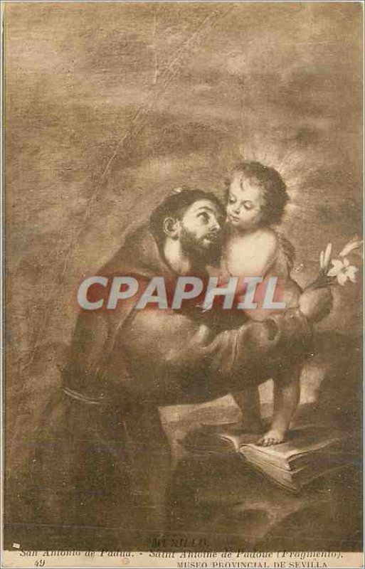 Old Postcard St. Anthony of Padua (Fragmenta) Museo Provincial de Sevilla