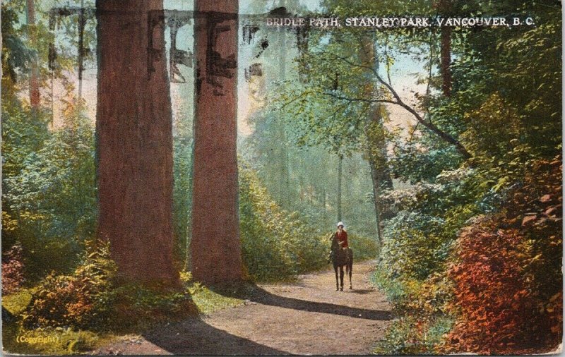 Vancouver BC Bridle Path Stanley Park Horse Coast Publishing Postcard G96