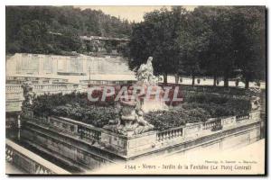 Postcard Old Nimes Fountain Gardens Motif Central