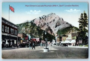 1910 Banff Alberta Canada Postcard Main Street Cascade Mountain Canadian Rockies