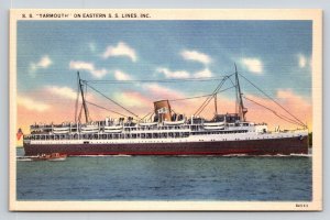 S.S. Yarmouth Eastern S.S. Lines Vintage Linen Postcard Ocean Liner Steamship
