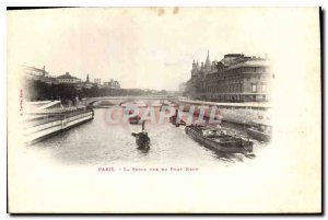 Old Postcard Paris Seine for the Nine Bridge Boat Peniche