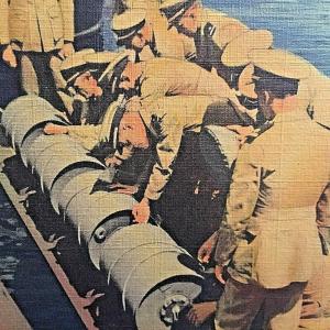 Postcard Torpedo Boat Crew Prepares Depth Charges for Anti-Submarine Warfare. Y6