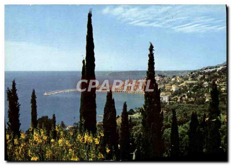 Modern Postcard The Wonderful Sites De La Cote D & # 39Azur Menton Vue Genera...