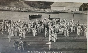 Guantanamo Bay Cuba RPPC U.S. Navy Recreation Party Ashore Photo Postcard F9