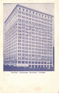 Vintage Postcard 1908 Railway Exchange Building Santa Fe Building Chicago IL