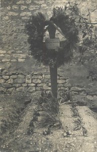 Germany Feldpostkarte cemetery soldier memorial tomb grave photo postcard