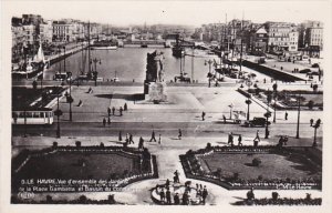 France Le Havre Vue d'ensemble des Jardins de la Place Gambette et Bassi...