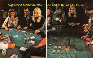 Craps Poker ATLANTIC CITY New Jersey Casino Gambling c1970s Vintage Postcard