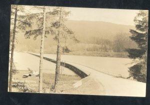 RPPC REDWOOD HIGHWAY OVER THE BIG LAGOON PATTERSON REAL PHOTO POSTCARD