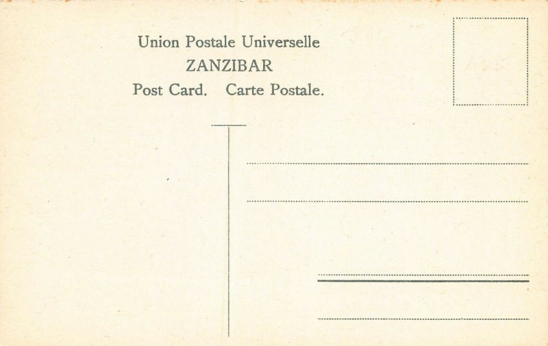 Zanzibar, Classic Stamp Images on Early Postcard, Published by Ottmar Zieher