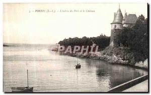 Old Postcard Pornic The entrance to the Port and Chateau