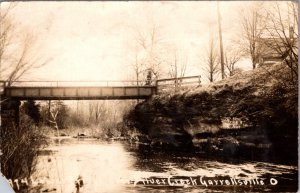 Real Photo Postcard Lower Bridge over Creek in Garrettsville, Ohio