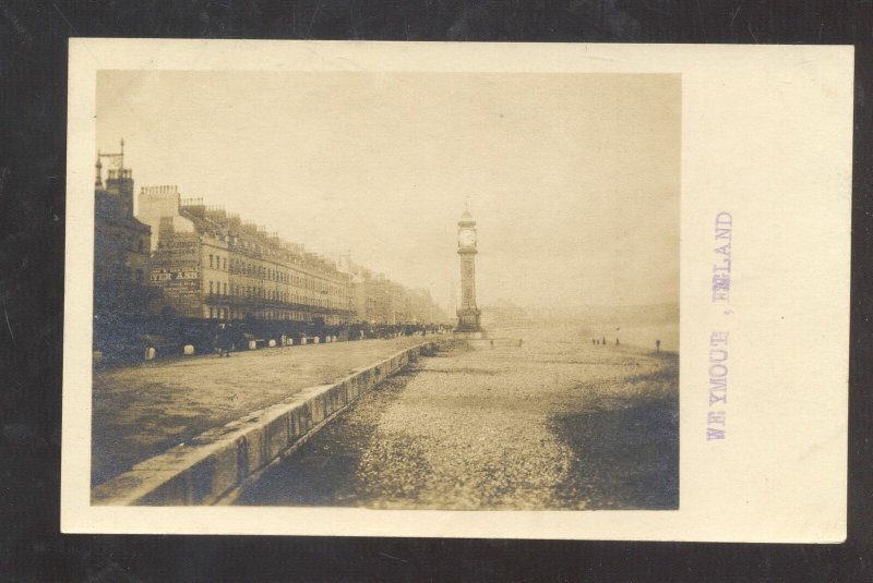 RPPC WEYMOUTH ENGLAND UK DOWNTOWN STREET SCENE REAL PHOTO POSTCARD