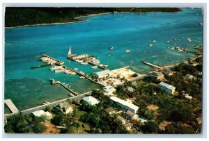 Nassau Bahamas Postcard Aerial View River Boat Landing 1956 Vintage Posted