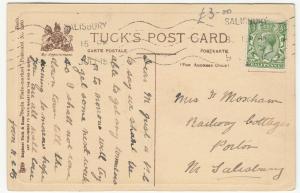 Somerset; Municipal Buildings, Bath PPC 1915, To Miss Moscham, Porton 