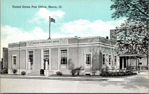 Postcard United States Post Office in Herrin, Illinois