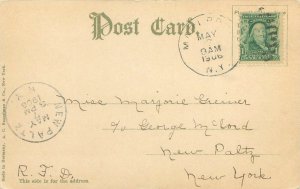 New York Poughkeepsie Bridge 1906 UDB Litho Postcard Used, Buildings