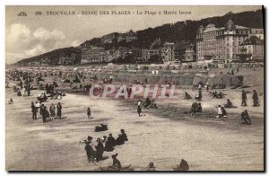 Old Postcard Trouville Beaches Queen Page has low Maree