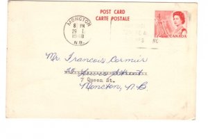 Postal Stationery Postcard Elizabeth II 4 Cent Used 1968, New Brunswick  Canada