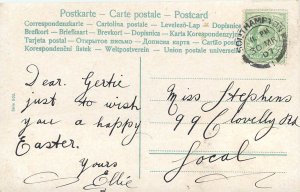 Easter greetings 1907 hen egg cart fantasy postcard