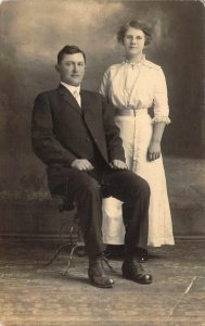 Real Photo, RPPC, Cute Couple, Plymouth, Indiana, Old Postcard