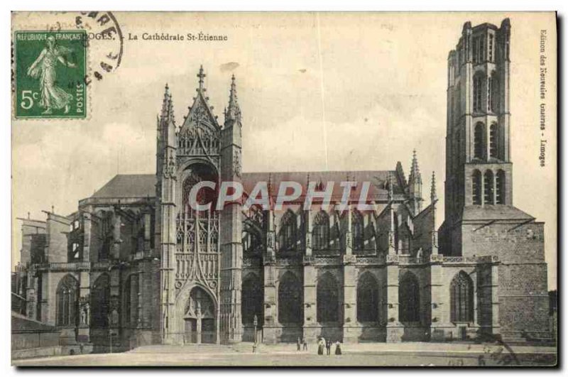 Old Postcard Limoges La Cathedrale St Etienne