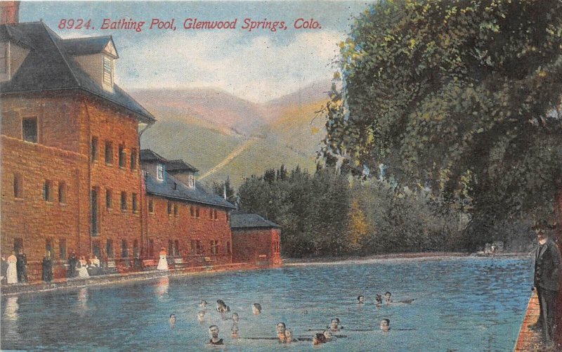 Colorado Springs Colorado c1906 Postcard Bathing Pool Glenwood Springs 