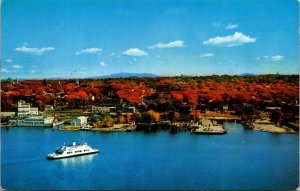 MV Adirondack Ferry Aerial View Burlington VT Vermont VTG Postcard PM Fort Kent  