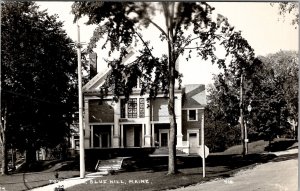 Blue Hill Maine RPPC Town Hall Building Real Photo Postcard X11
