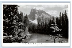 C. 1910 Canadian Rockies Mt Burgess & Emerald Lake Canada. Postcard F144E