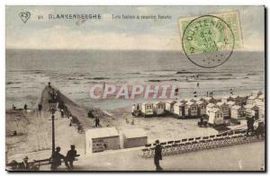 Belgie Belgium Old Postcard Blankenberghe baths at high tide
